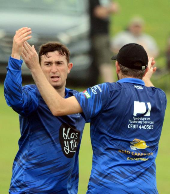 Town fast bowler Jake Merry celebrates taking five wickets. Picture Gordon Thomas Town fast bowler Jake Merry celebrates taking five wickets. Picture Gordon Thomas
